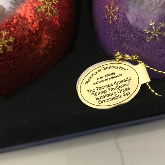 Thomas Kinkade Luminary Glass Light up Christmas Balls “ Winter Radiance” 2 - Picture 5 of 8